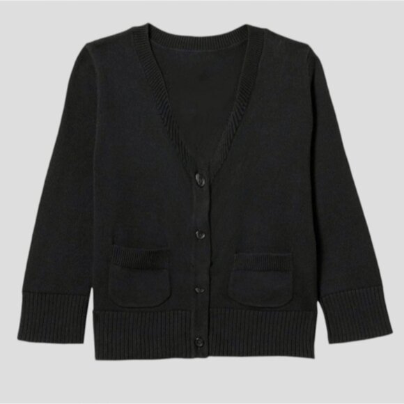 SIBLINGS- Girls Super Soft Black Cardigan with double pockets- M- rare - Picture 1 of 5
